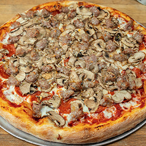 Pepperoni, Mushrooms and Sausage Pizza
